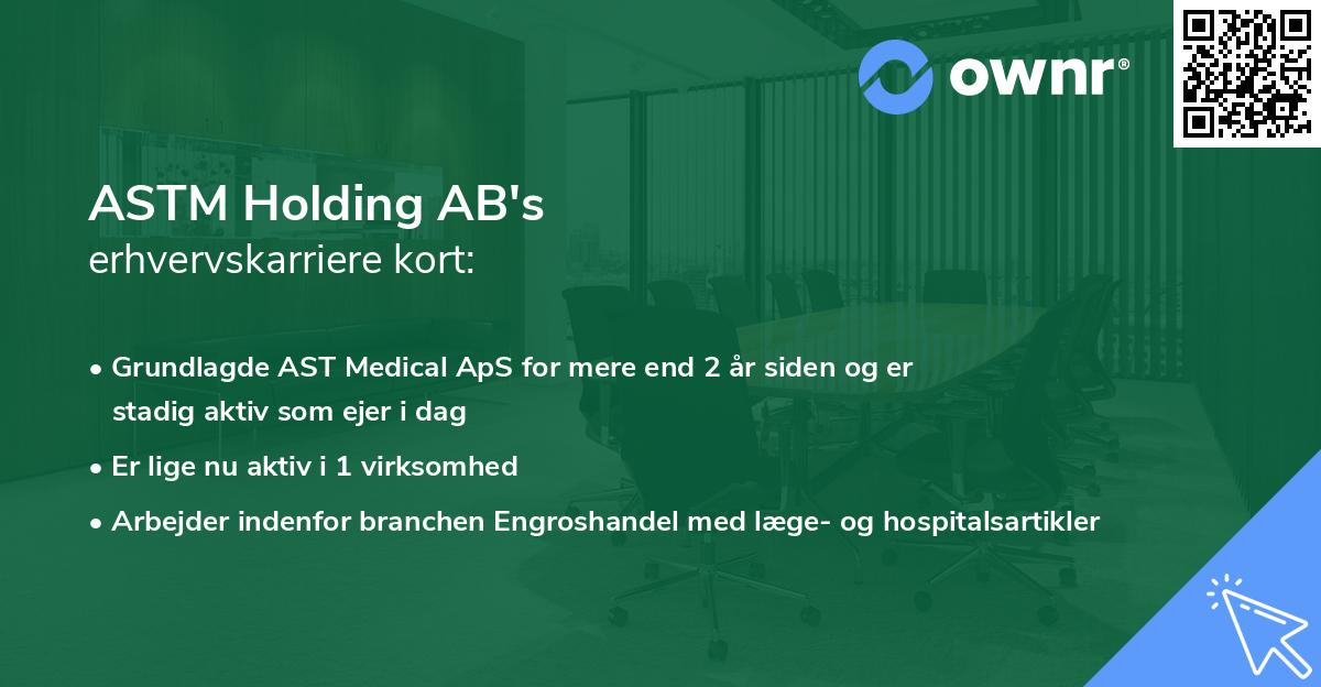 ASTM Holding AB's erhvervskarriere kort