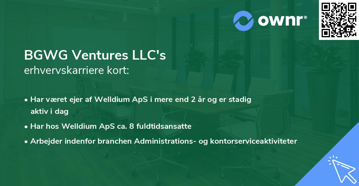 BGWG Ventures LLC's erhvervskarriere kort