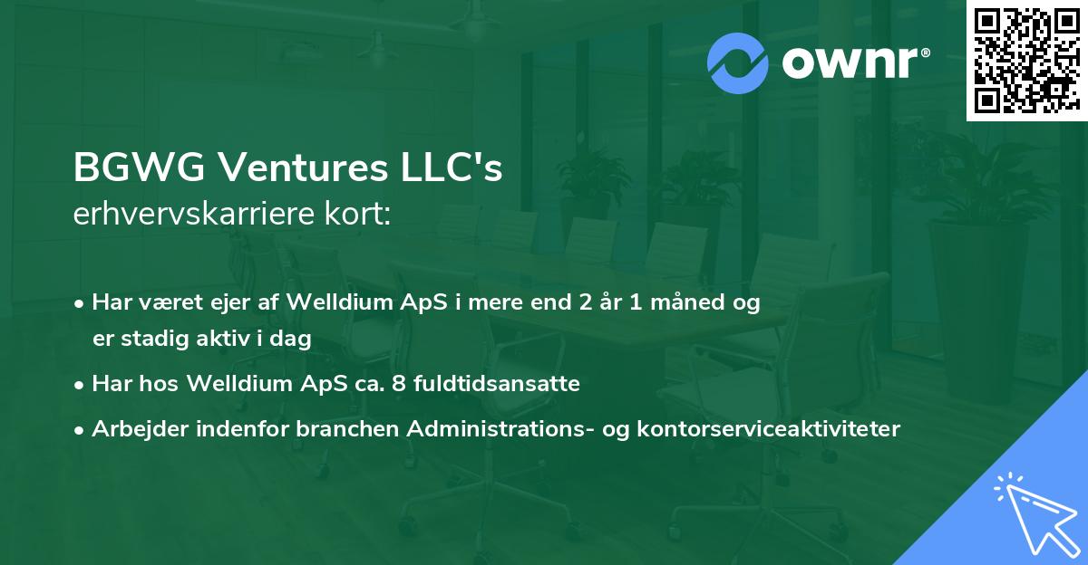 BGWG Ventures LLC's erhvervskarriere kort