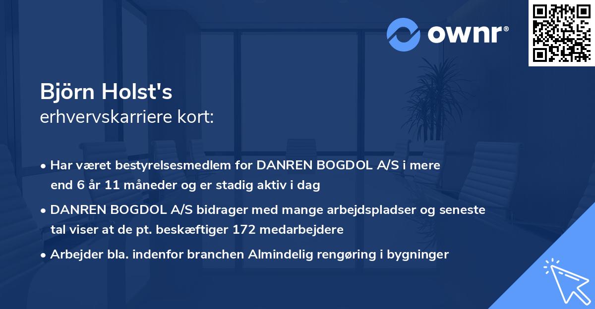 Björn Holst's erhvervskarriere kort