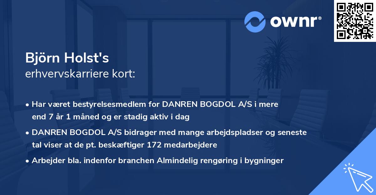 Björn Holst's erhvervskarriere kort