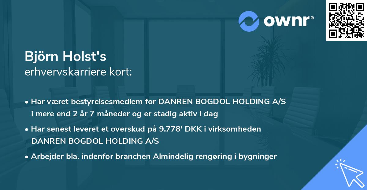 Björn Holst's erhvervskarriere kort