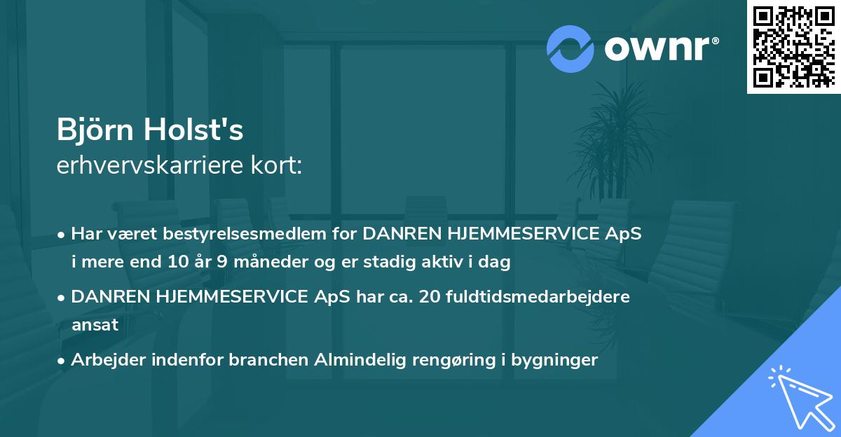 Björn Holst's erhvervskarriere kort