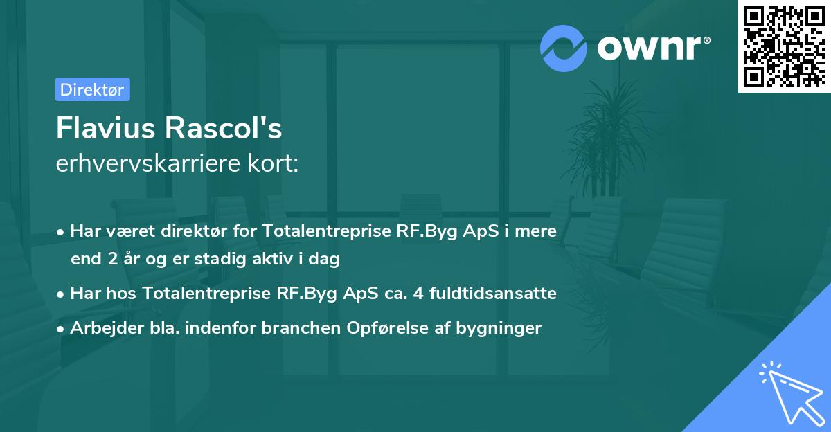 Flavius Rascol's erhvervskarriere kort