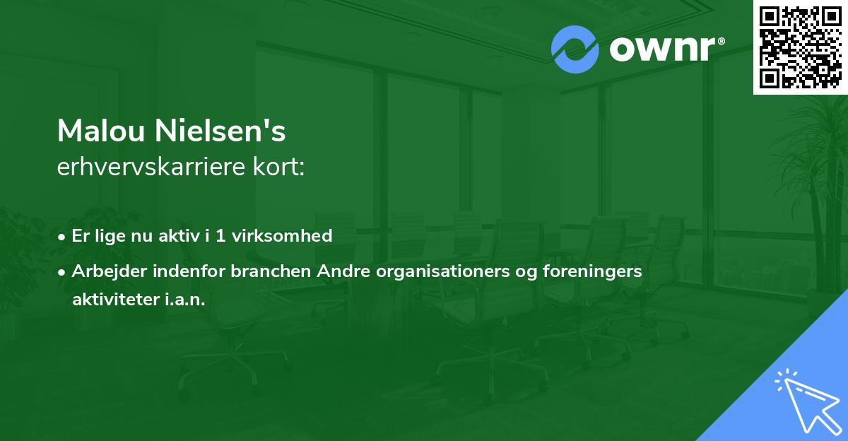 Malou Nielsen's erhvervskarriere kort