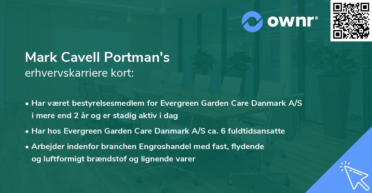 Mark Cavell Portman's erhvervskarriere kort
