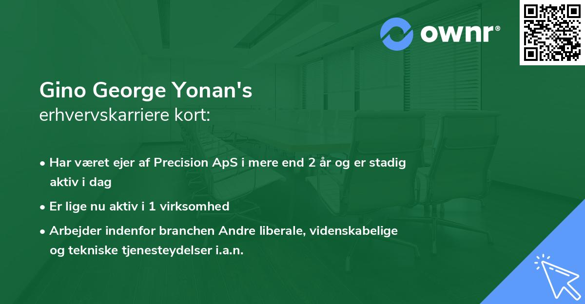 Gino George Yonan's erhvervskarriere kort