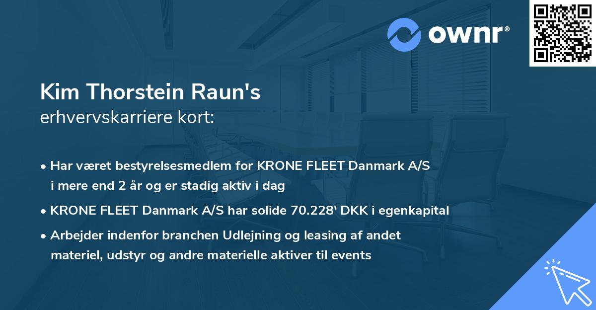Kim Thorstein Raun's erhvervskarriere kort
