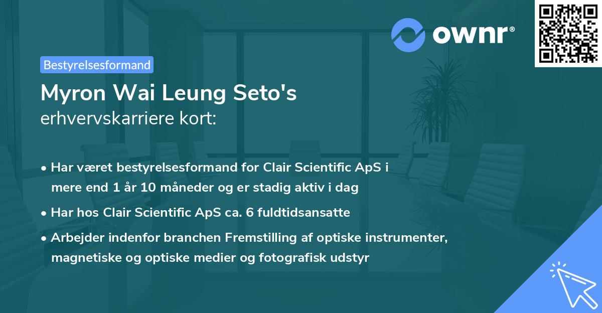 Myron Wai Leung Seto's erhvervskarriere kort