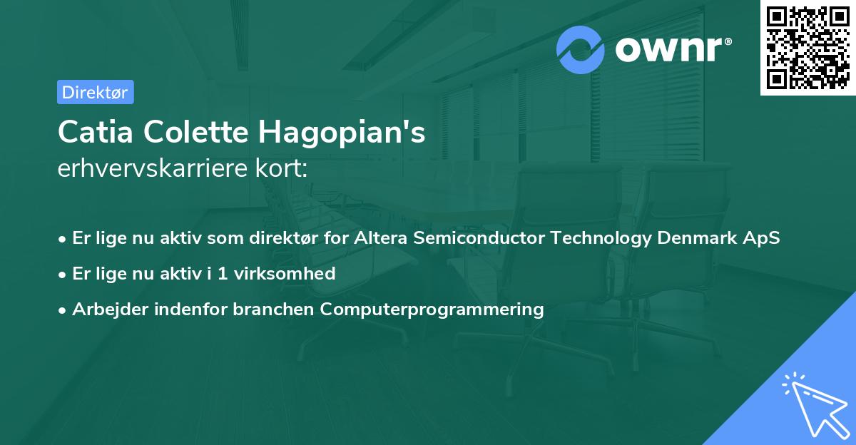 Catia Colette Hagopian's erhvervskarriere kort