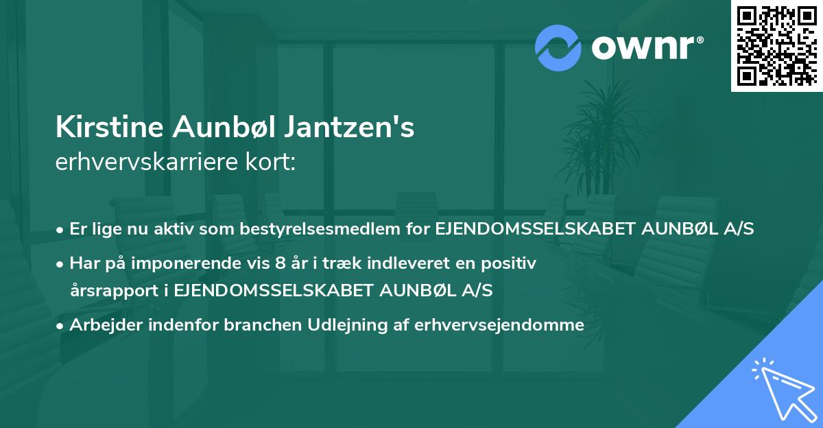 Kirstine Aunbøl Jantzen's erhvervskarriere kort