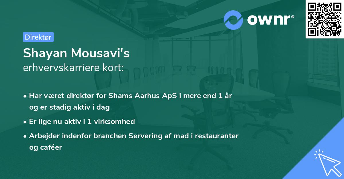 Shayan Mousavi's erhvervskarriere kort