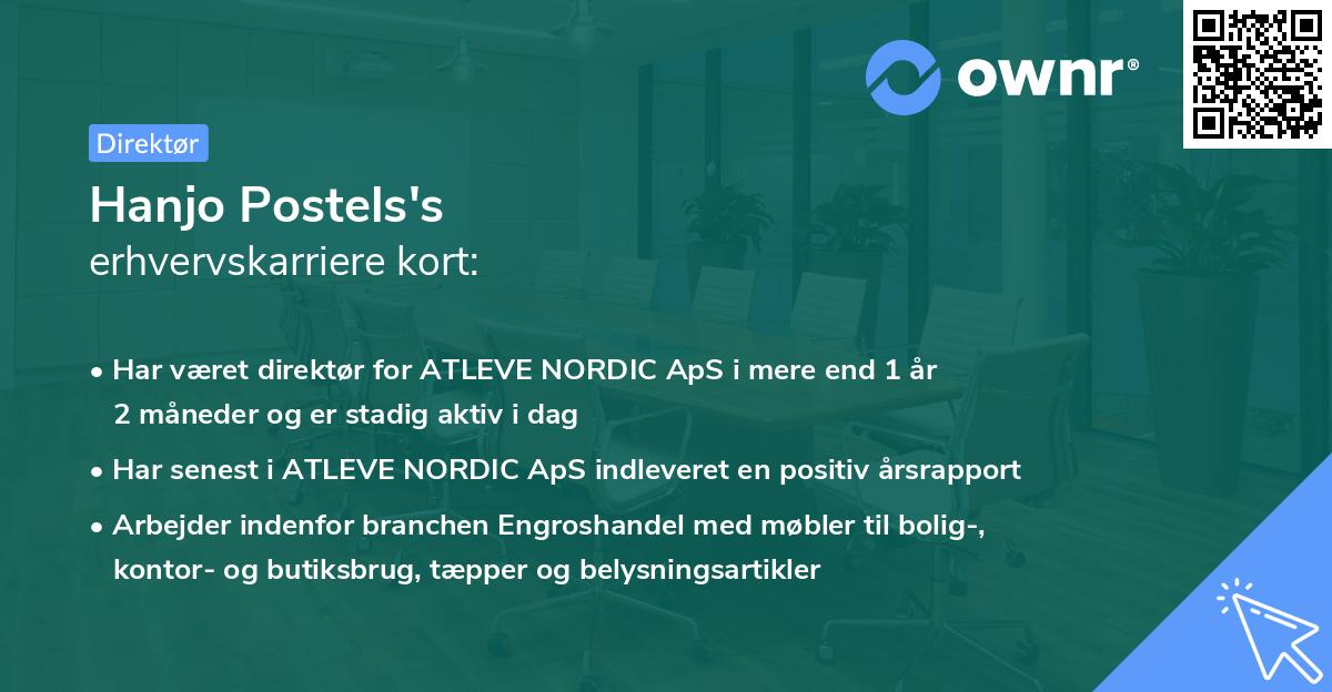 Hanjo Postels's erhvervskarriere kort