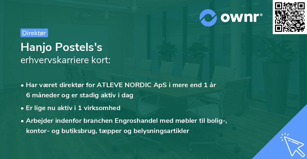 Hanjo Postels's erhvervskarriere kort