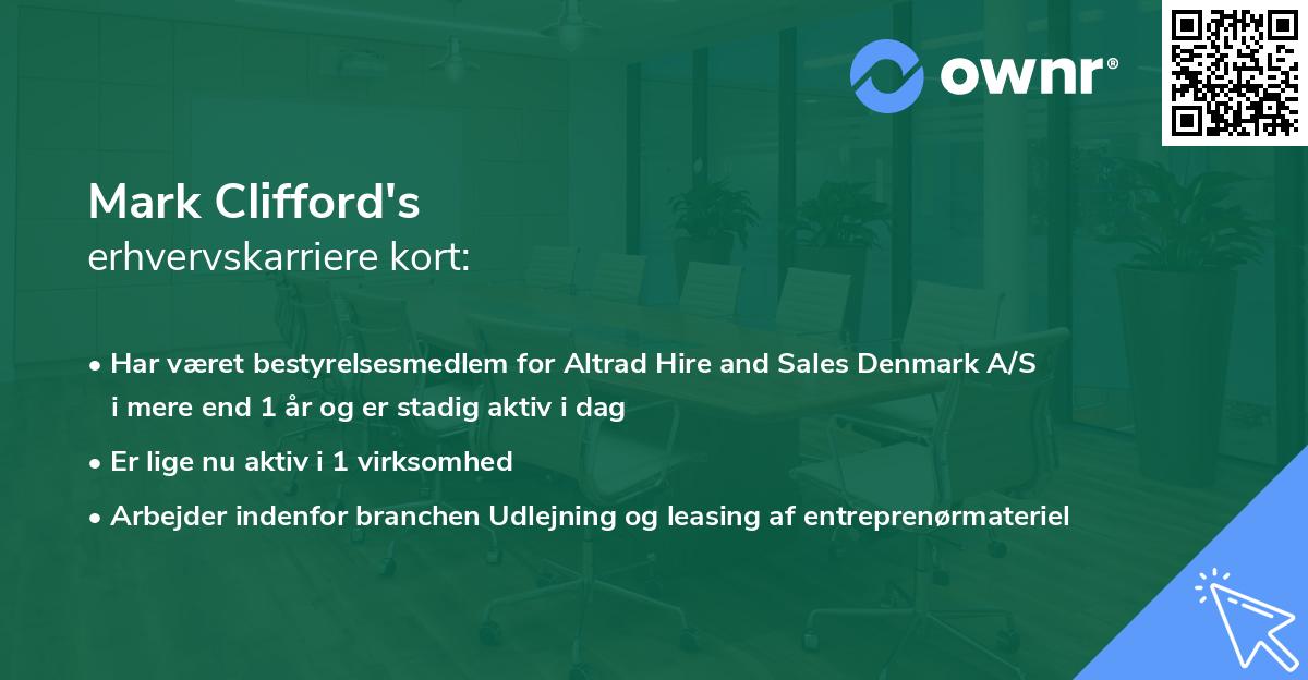 Mark Clifford's erhvervskarriere kort