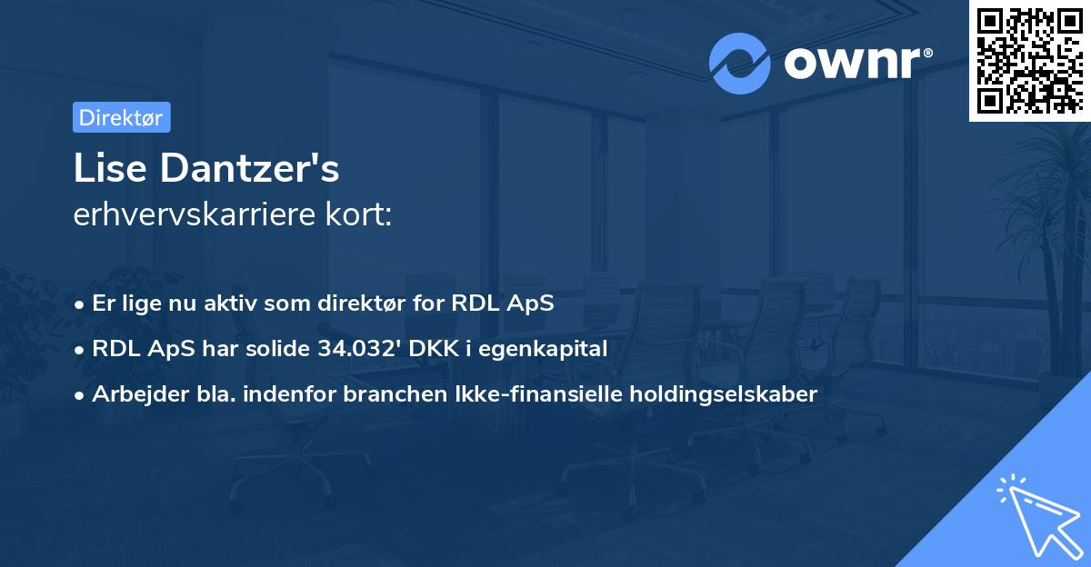 Lise Dantzer's erhvervskarriere kort