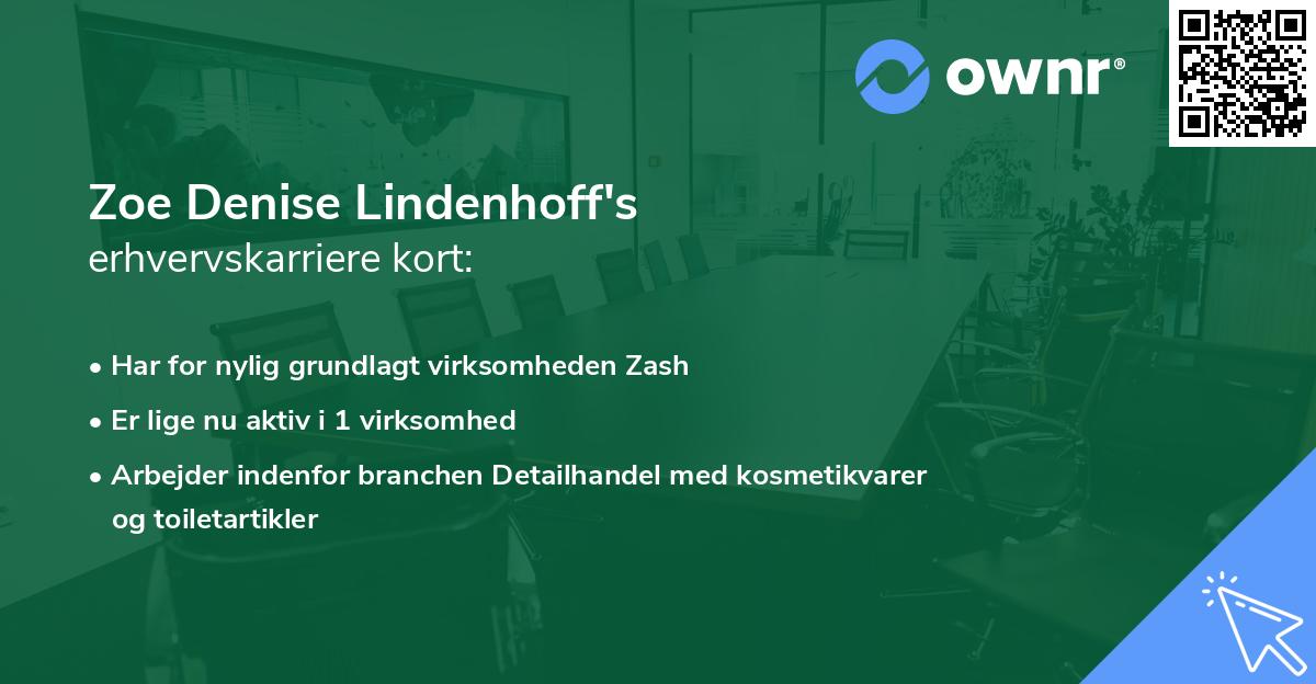 Zoe Denise Lindenhoff's erhvervskarriere kort