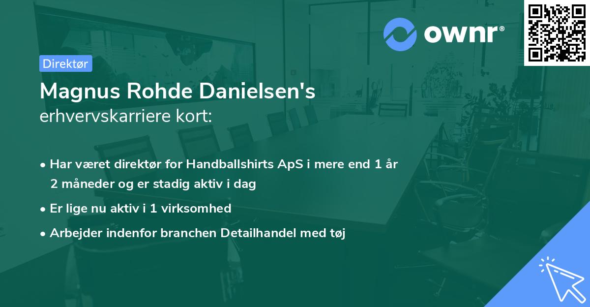 Magnus Rohde Danielsen's erhvervskarriere kort