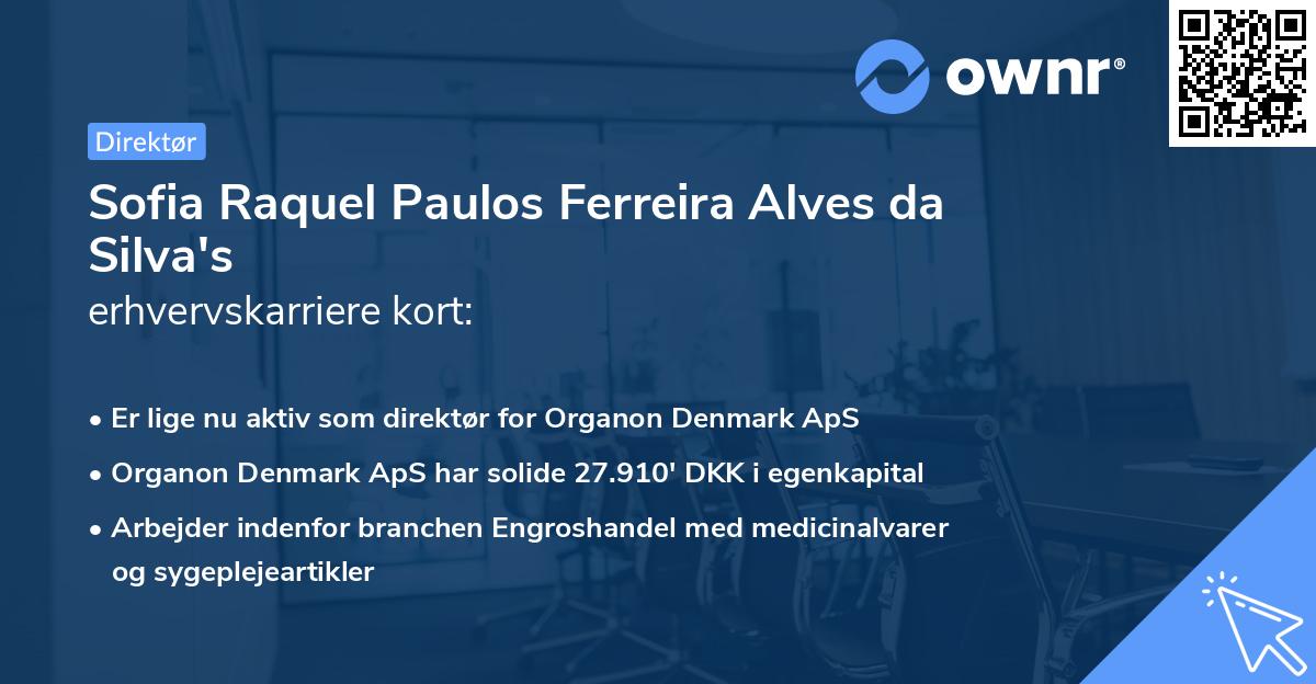 Sofia Raquel Paulos Ferreira Alves da Silva's erhvervskarriere kort