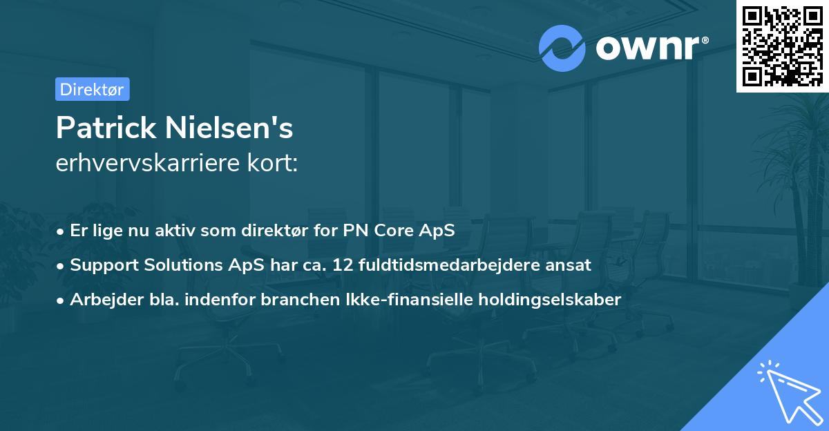 Patrick Nielsen's erhvervskarriere kort