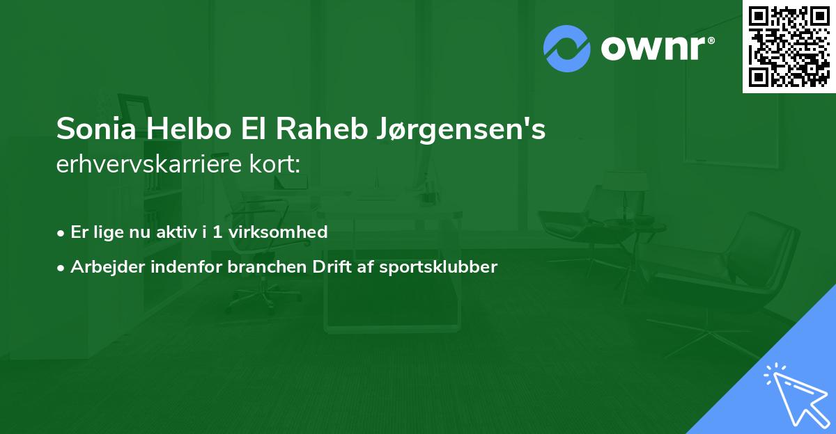 Sonia Helbo El Raheb Jørgensen's erhvervskarriere kort
