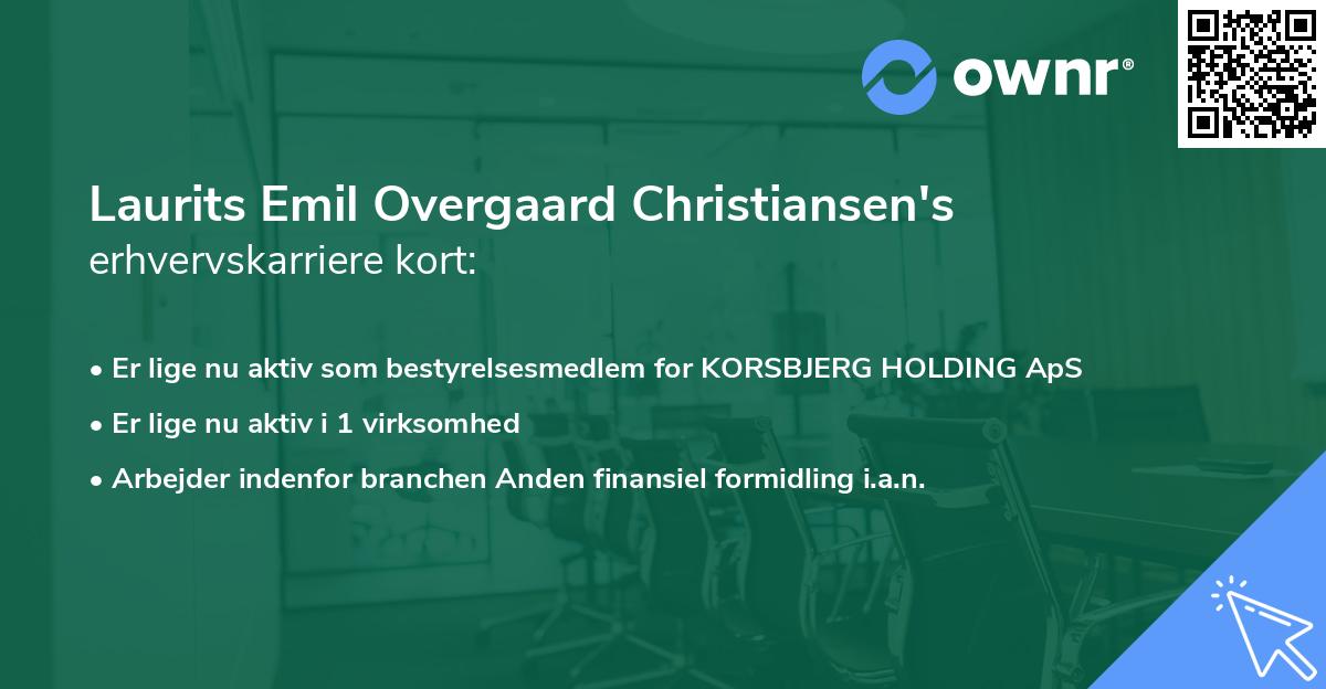 Laurits Emil Overgaard Christiansen's erhvervskarriere kort