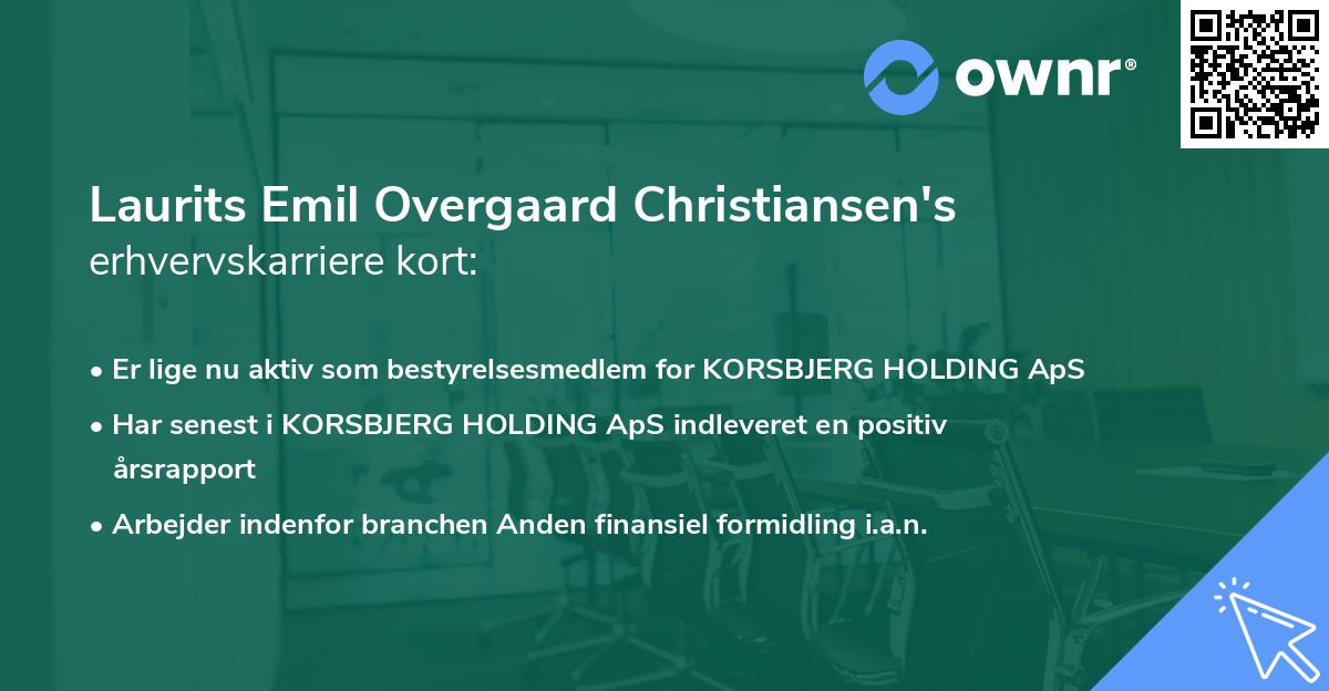 Laurits Emil Overgaard Christiansen's erhvervskarriere kort