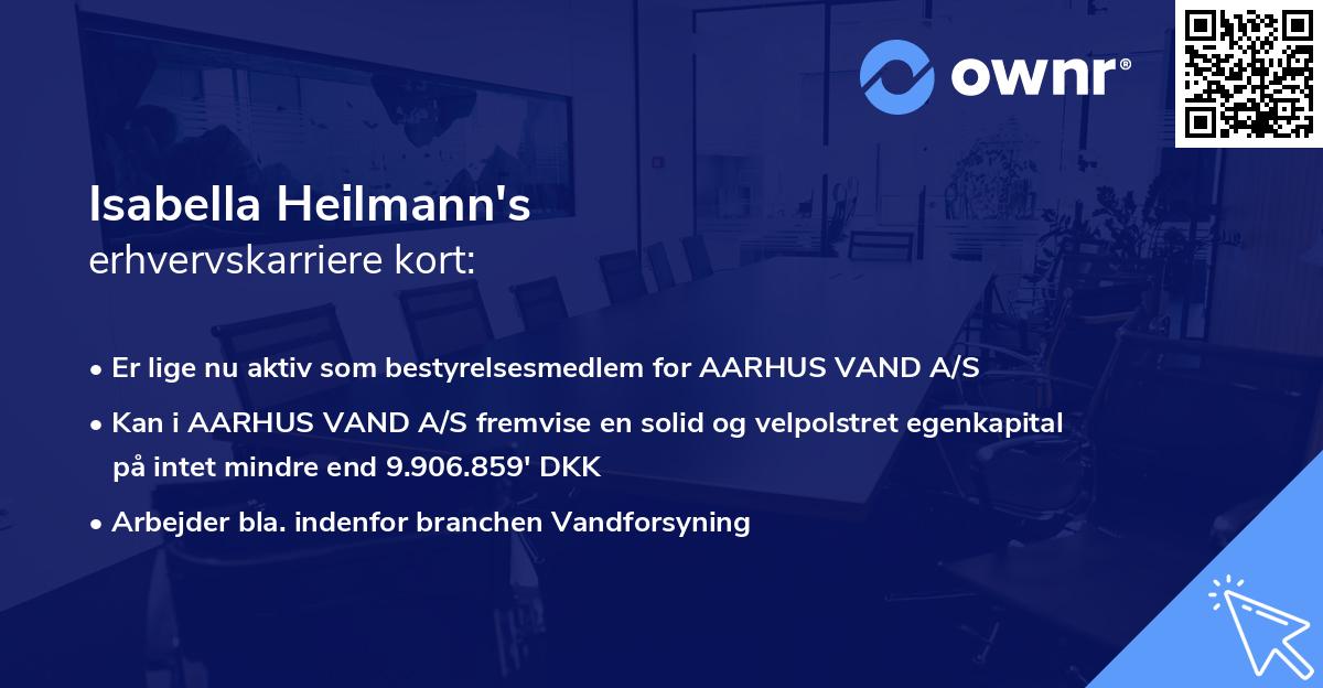 Isabella Heilmann's erhvervskarriere kort