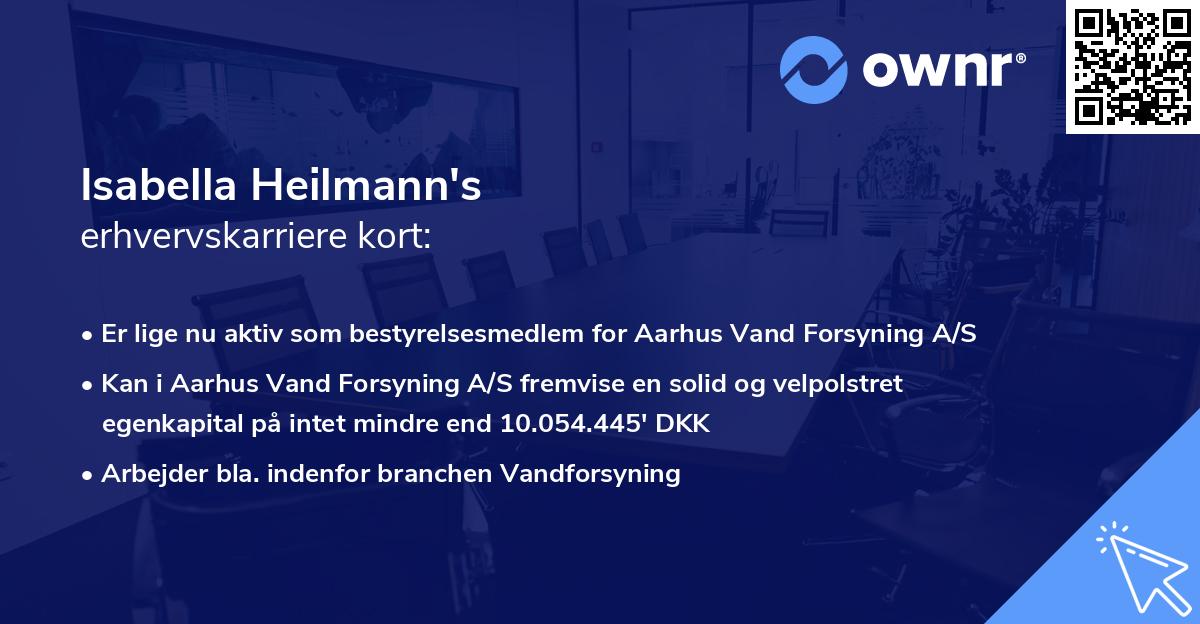 Isabella Heilmann's erhvervskarriere kort