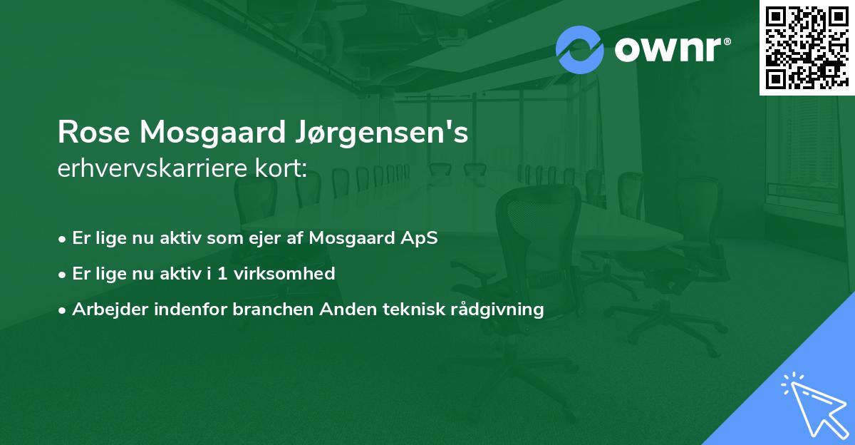 Rose Mosgaard Jørgensen's erhvervskarriere kort