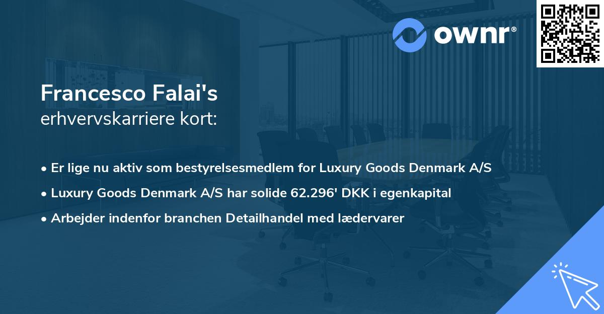 Francesco Falai's erhvervskarriere kort