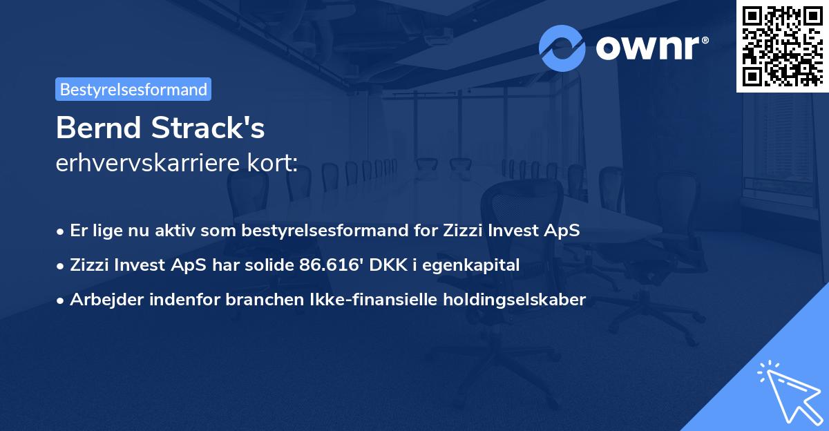 Bernd Strack's erhvervskarriere kort