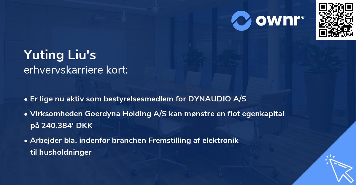 Yuting Liu's erhvervskarriere kort