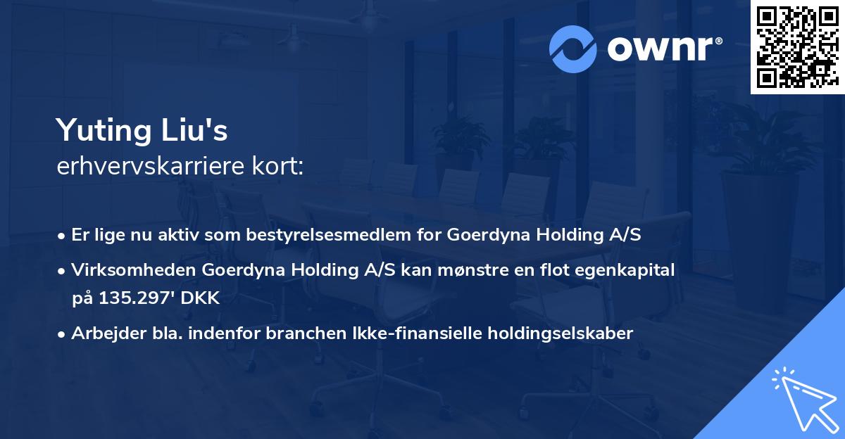 Yuting Liu's erhvervskarriere kort