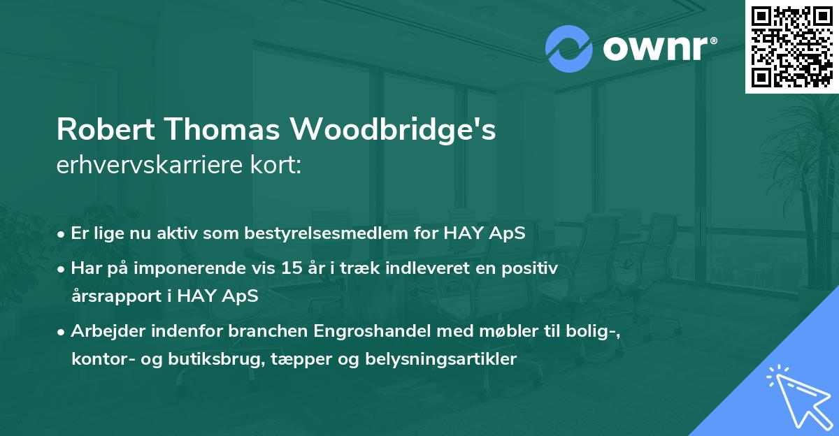 Robert Thomas Woodbridge's erhvervskarriere kort