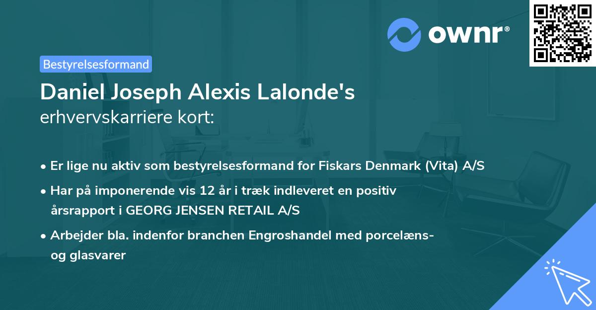 Daniel Joseph Alexis Lalonde's erhvervskarriere kort