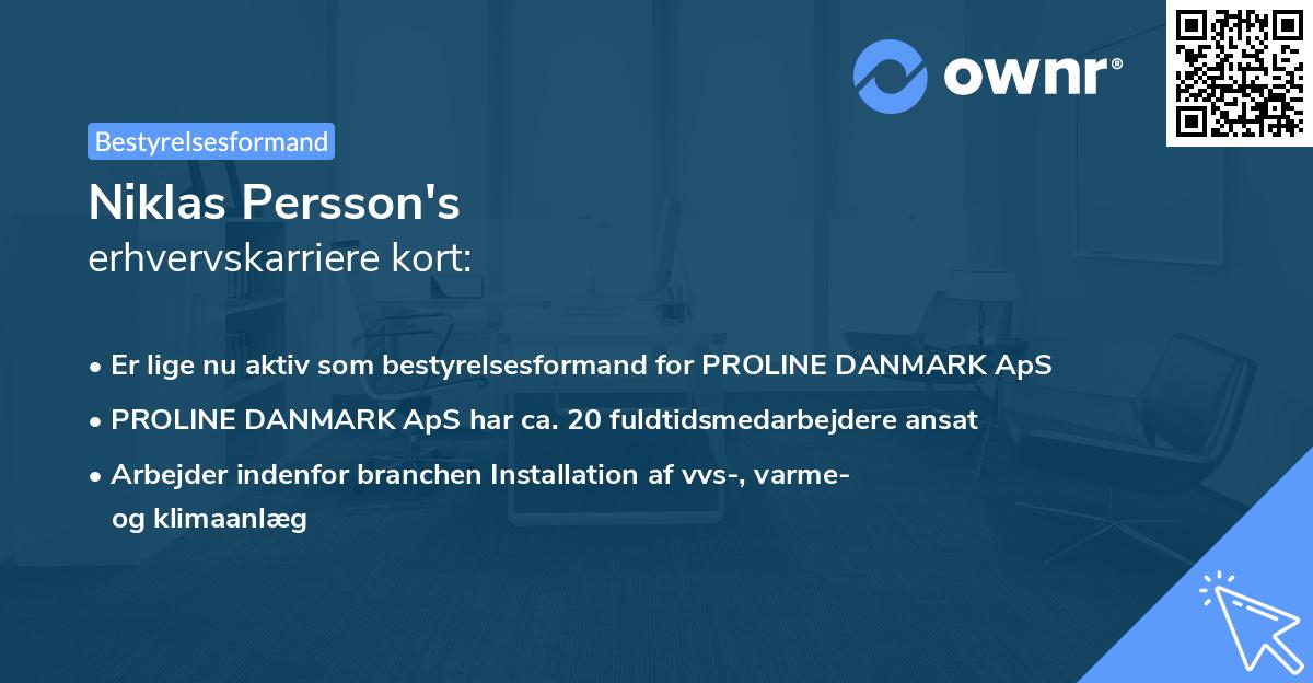 Niklas Persson's erhvervskarriere kort