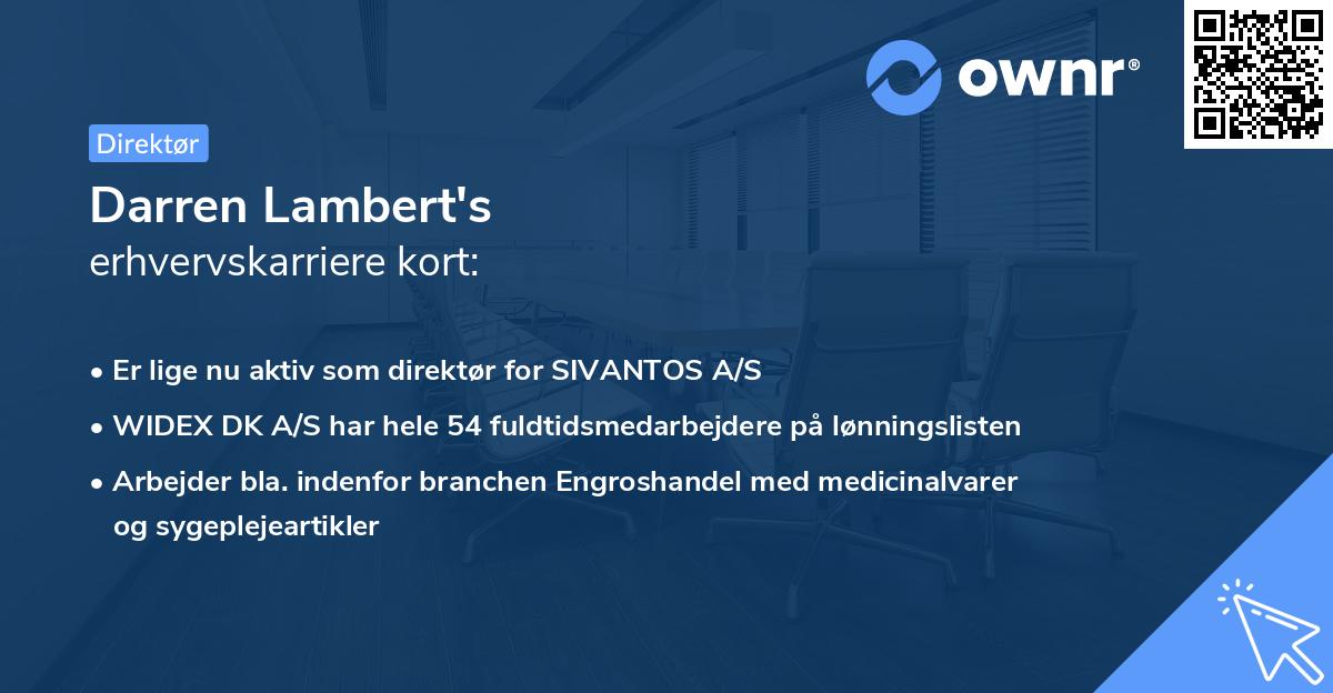 Darren Lambert's erhvervskarriere kort