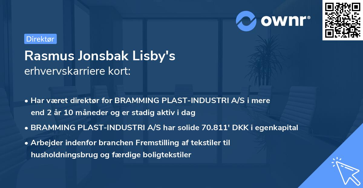 Rasmus Jonsbak Lisby's erhvervskarriere kort