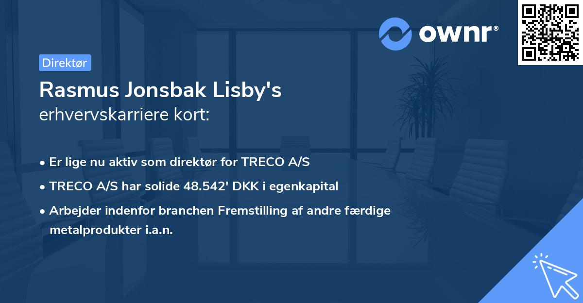 Rasmus Jonsbak Lisby's erhvervskarriere kort