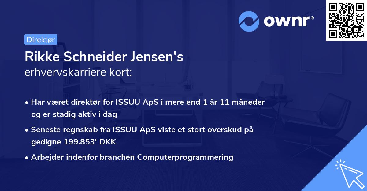 Rikke Schneider Jensen's erhvervskarriere kort