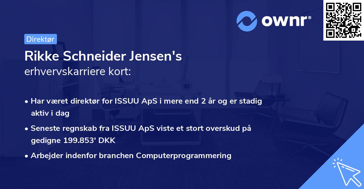 Rikke Schneider Jensen's erhvervskarriere kort