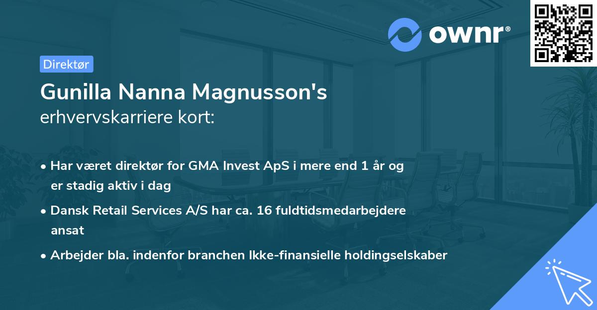 Gunilla Nanna Magnusson's erhvervskarriere kort
