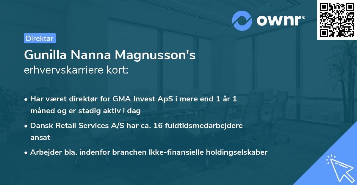Gunilla Nanna Magnusson's erhvervskarriere kort