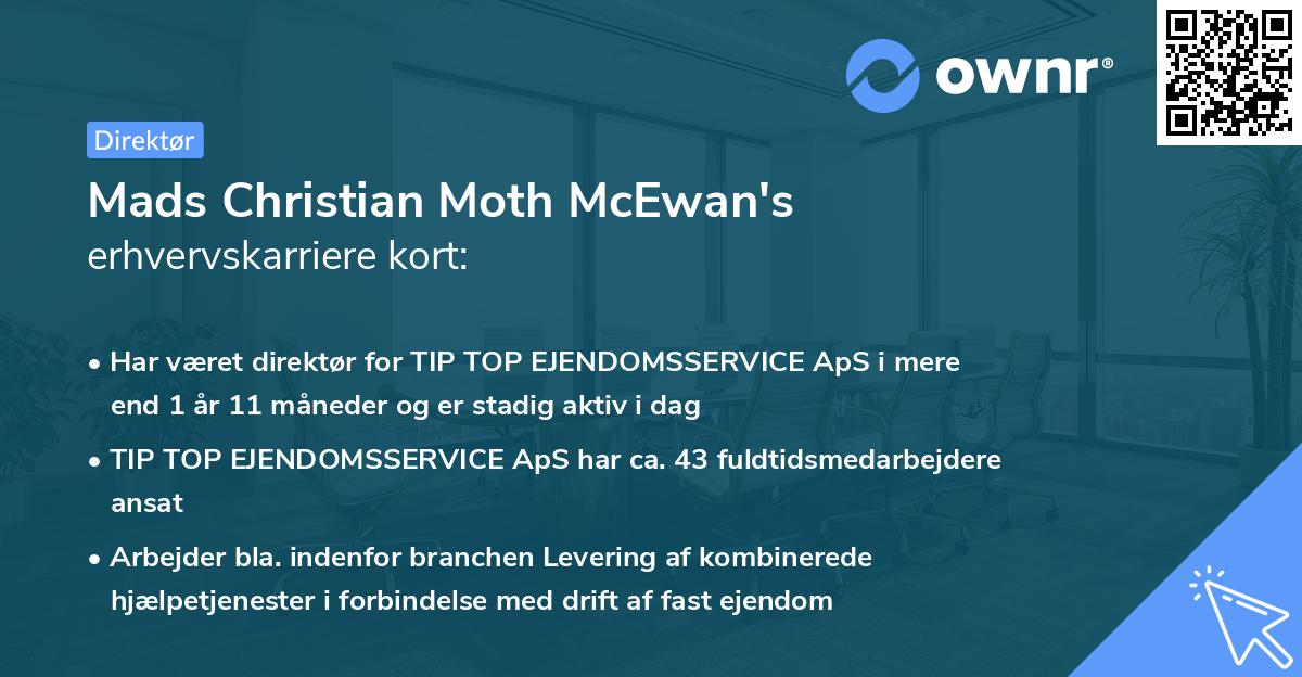 Mads Christian Moth McEwan's erhvervskarriere kort