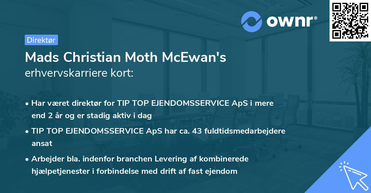 Mads Christian Moth McEwan's erhvervskarriere kort