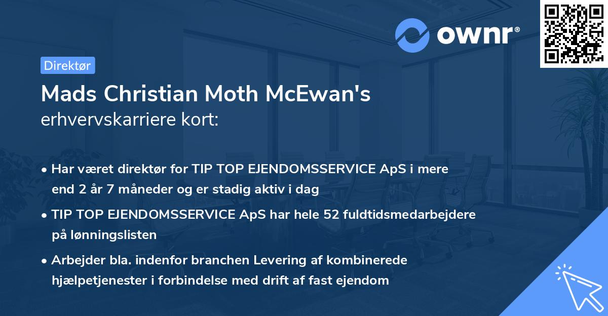 Mads Christian Moth McEwan's erhvervskarriere kort