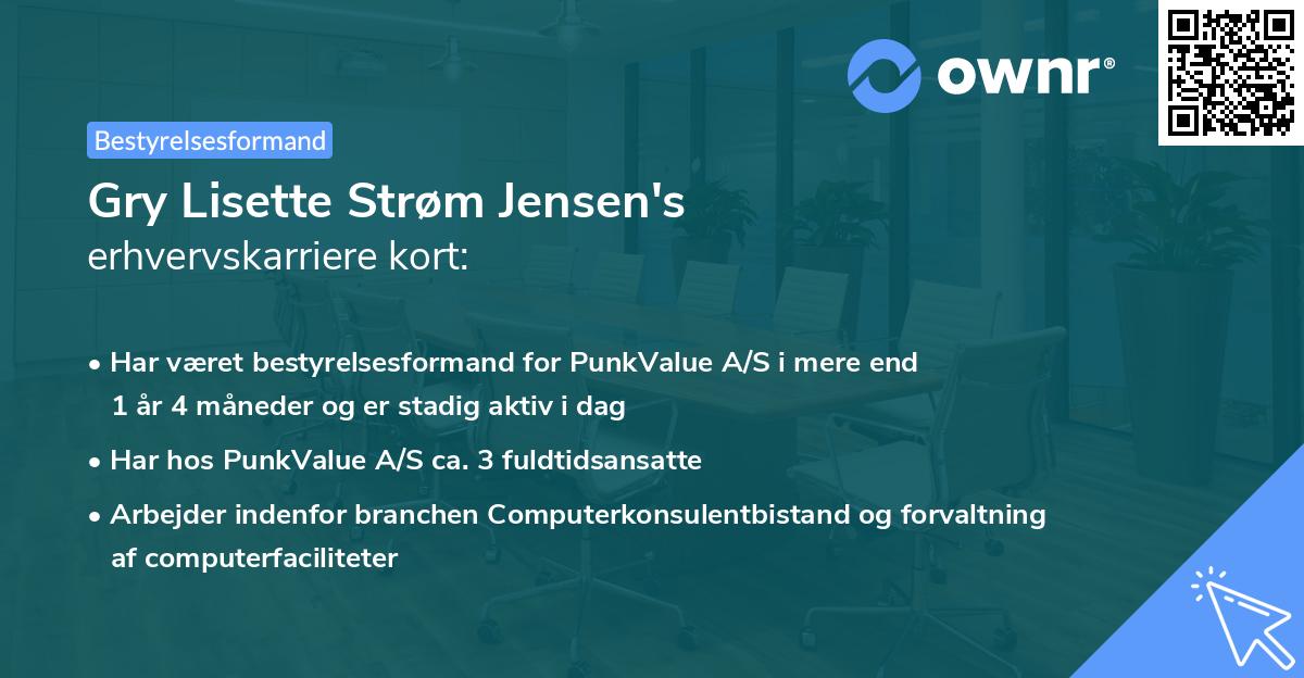 Gry Lisette Strøm Jensen's erhvervskarriere kort