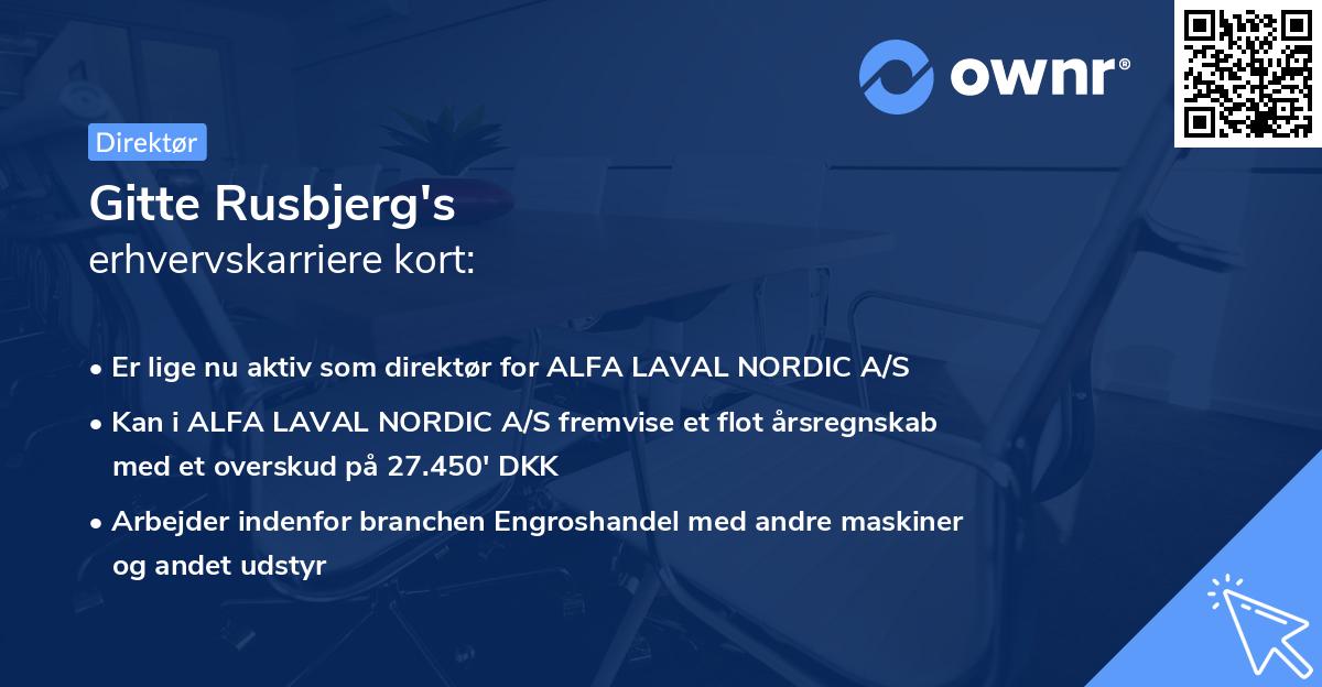 Gitte Rusbjerg's erhvervskarriere kort