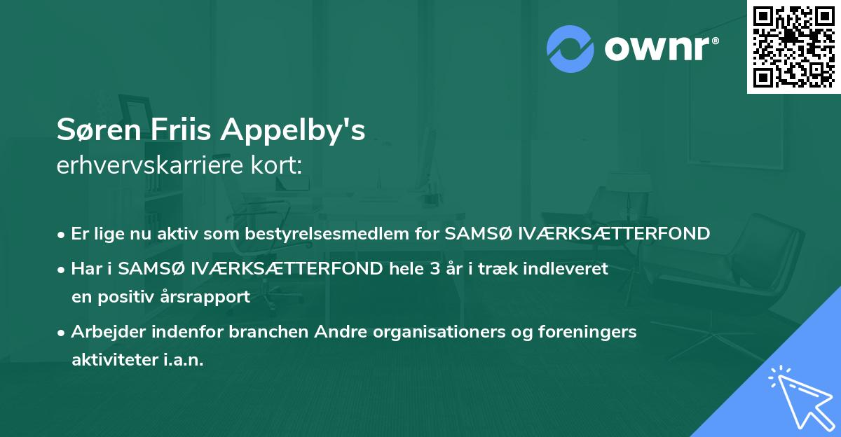 Søren Friis Appelby's erhvervskarriere kort